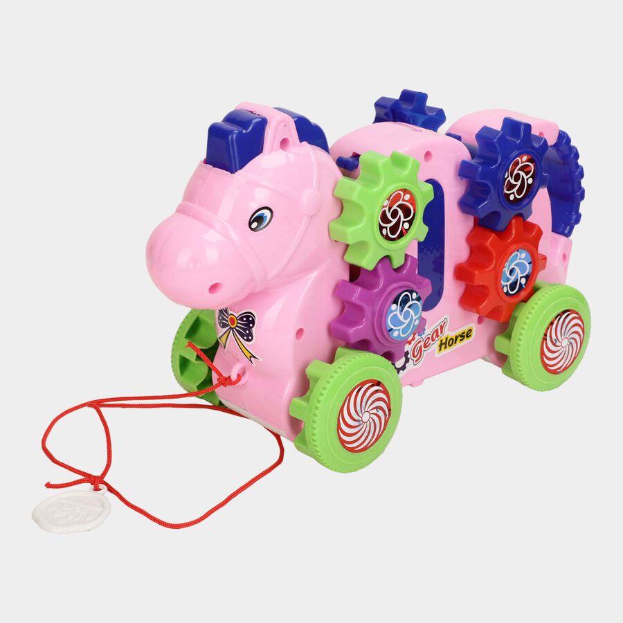 Gear Horse Pull Along Toy with Musical Sound and Flashing Lights