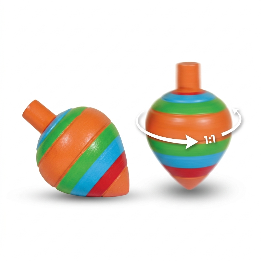Wooden Traditional Spin Top Pambaram - 1 piece