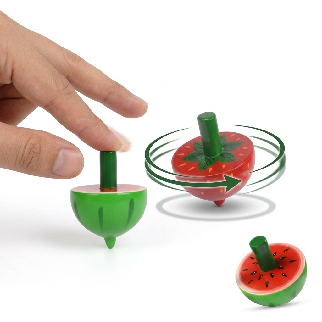 Wooden Fruit Theme Finger Spin Top - Any 1 pambaram