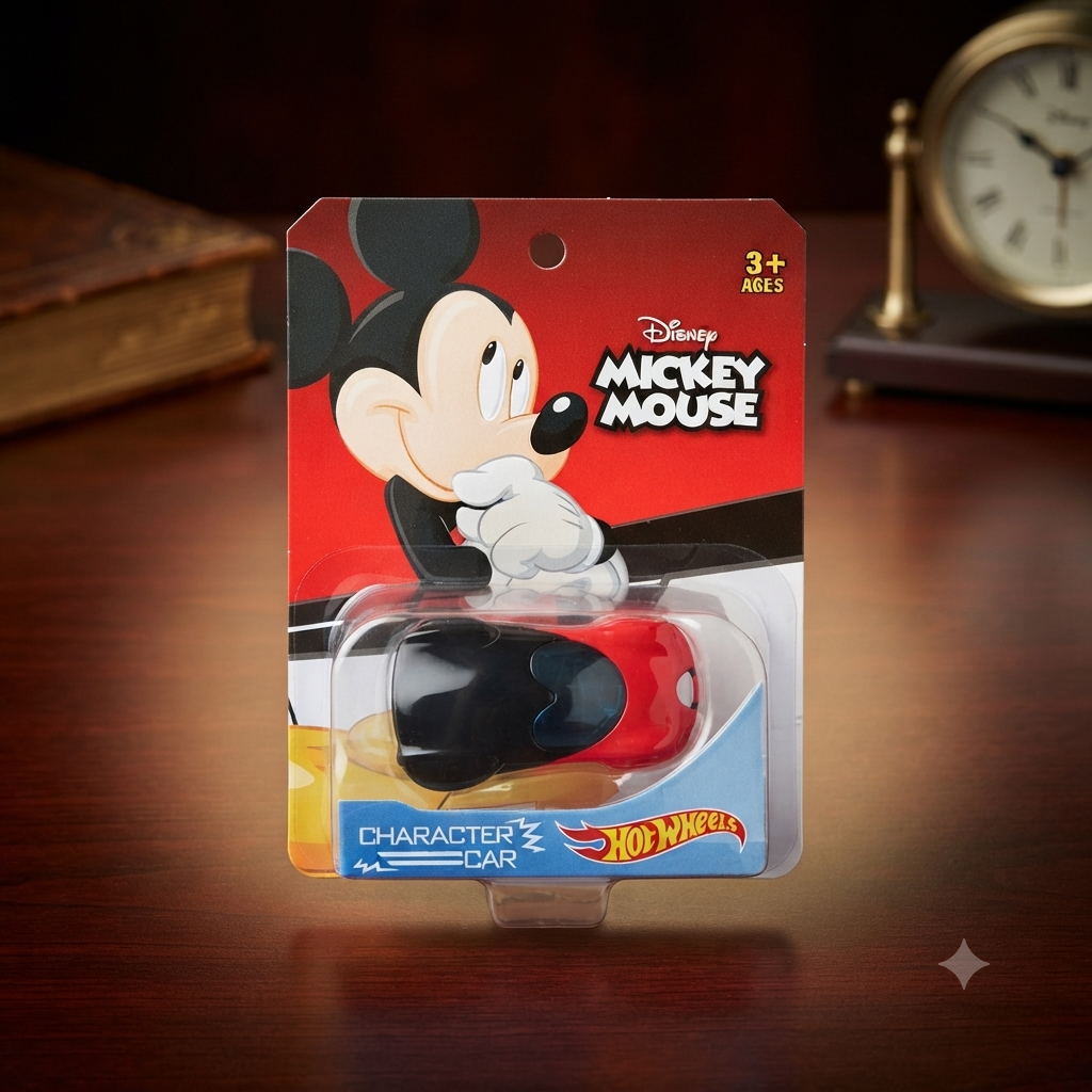 Hot Wheels Character Cars Disney Minnie Mouse,Miickey Mouse,Donald Duck,and Goofy Vehicle