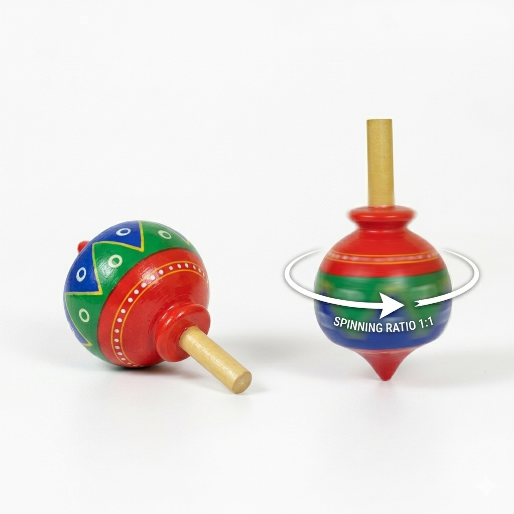 Wooden Pot Theme Finger Spin Top -1 Piece pambaram