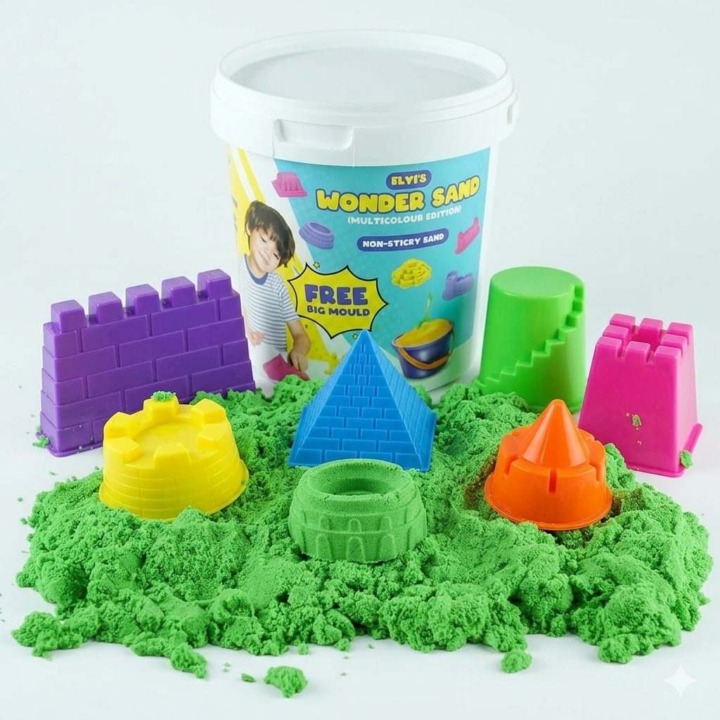 Wonder Sand Bucket with 6 Mould Set (3+ Years) 400 gram sand