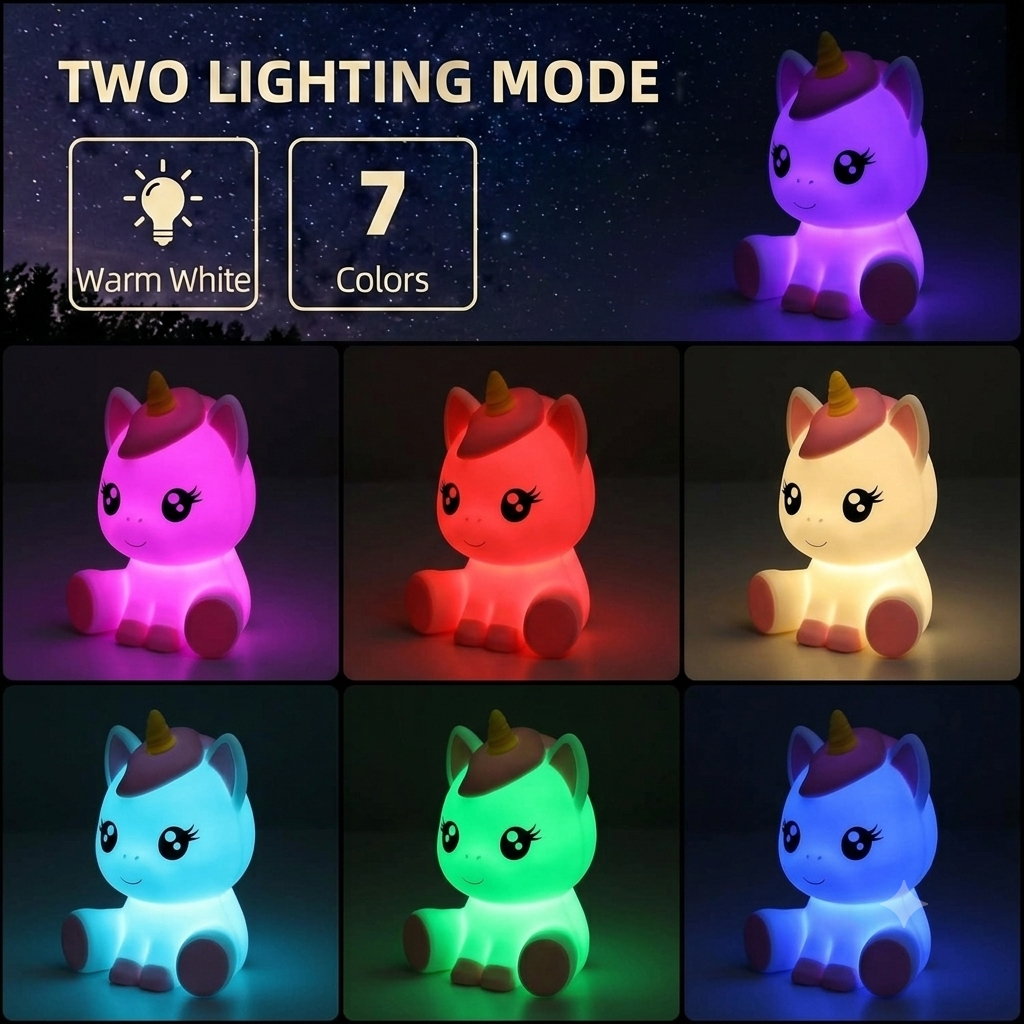 Colour Changing Unicorn LED Light Lamp Battery Included-1 piece