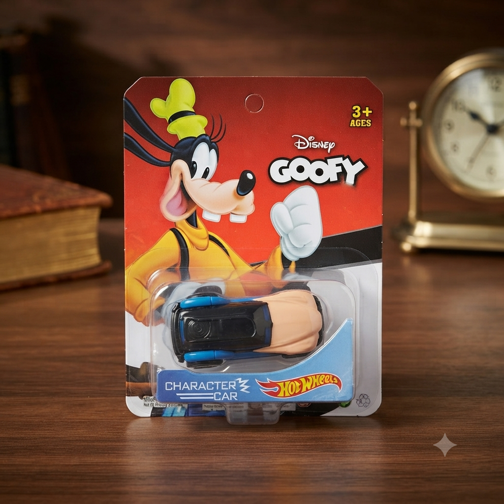 Hot Wheels Character Cars Disney Minnie Mouse,Miickey Mouse,Donald Duck,and Goofy Vehicle