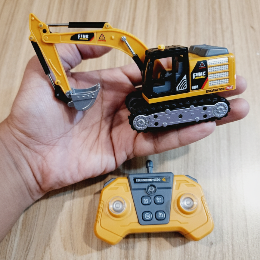 MINI RC EXCAVATOR TOY with Tin Box-Any 1 color JCB