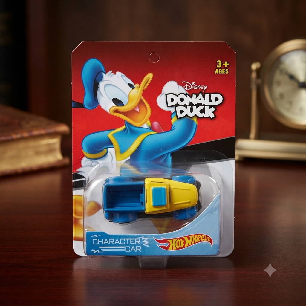 Hot Wheels Character Cars Disney Minnie Mouse,Miickey Mouse,Donald Duck,and Goofy Vehicle