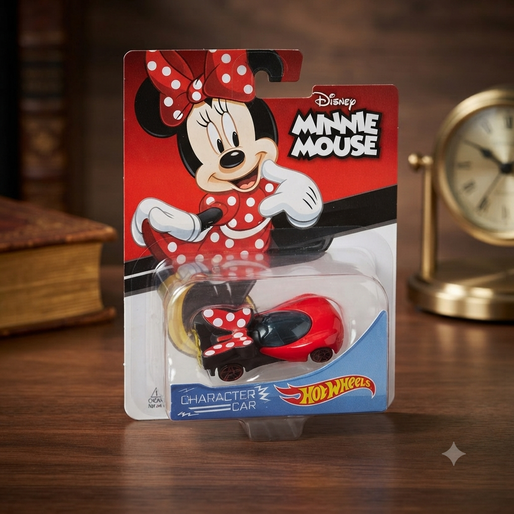 Hot Wheels Character Cars Disney Minnie Mouse,Miickey Mouse,Donald Duck,and Goofy Vehicle