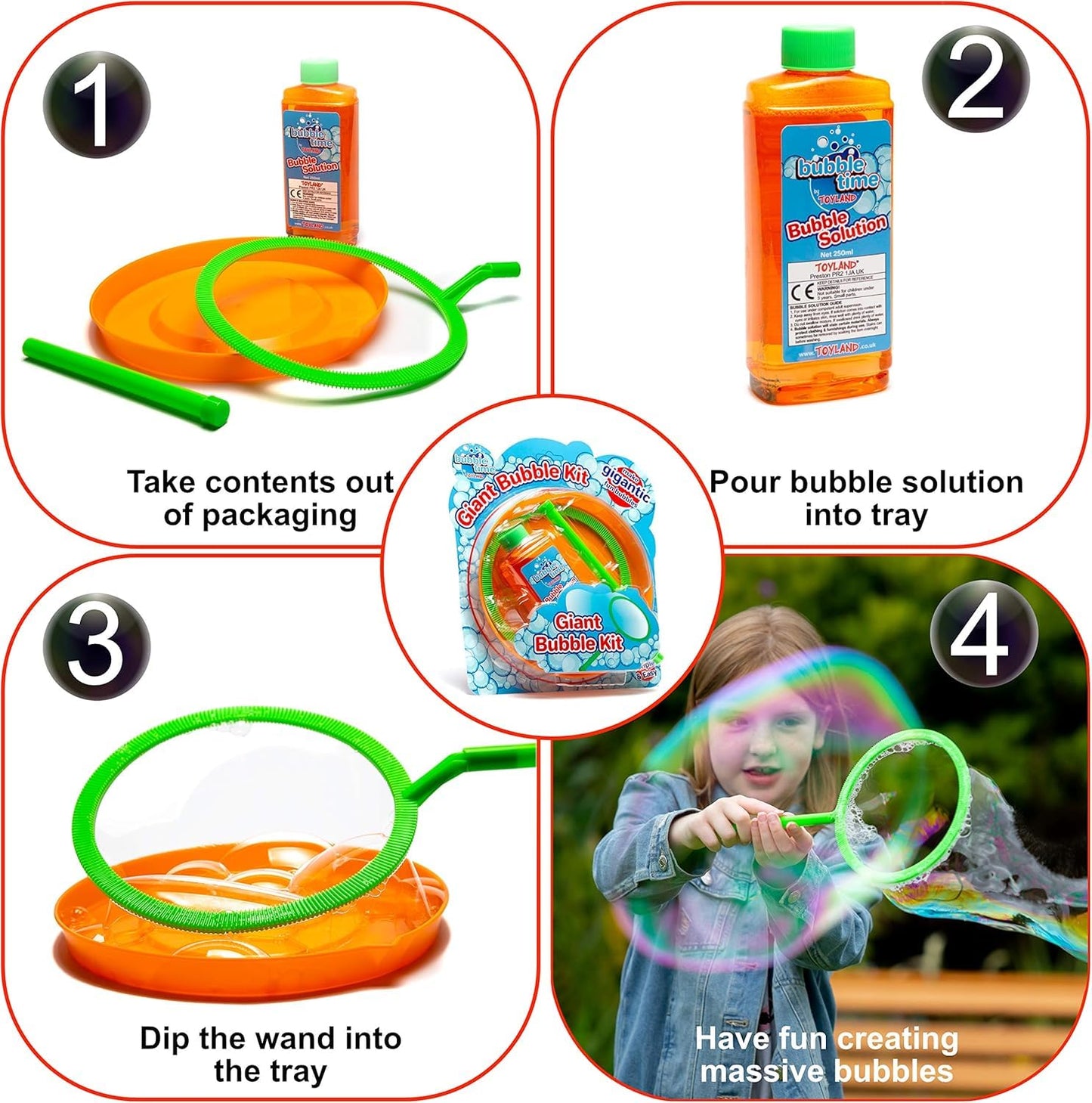 Giant Bubble Making Kit With Solution -Random color Dispatch