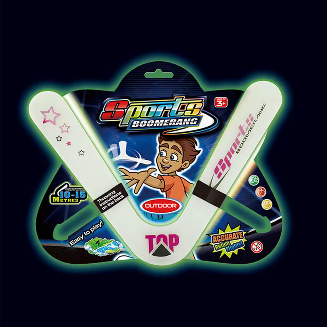 Glow in Dark Flying Disc Throwing Ring Boomerang Thrower Toy Sports Kid's -Any 1 Model