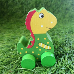 wooden Green Dinosaur toy pretend play