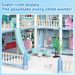 Happy Childhood Princess Dream House 9 Room Doll House Furniture and Accessories Set