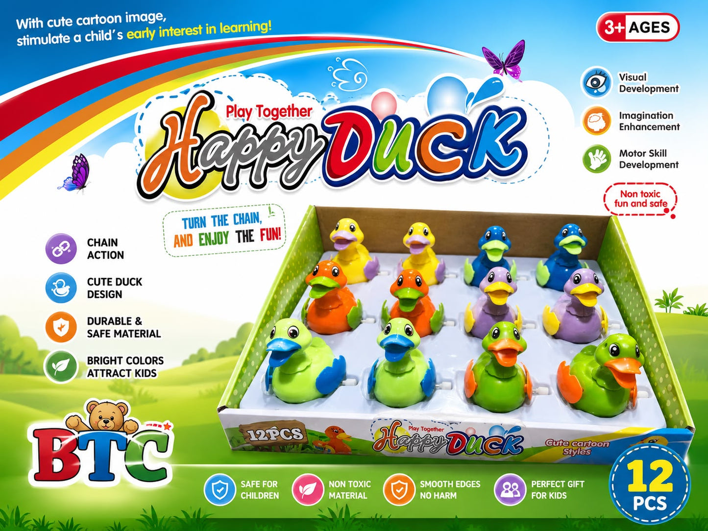 Happy Duck Windup Key Operated Toy - Any 1