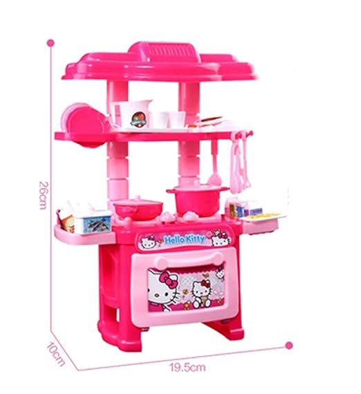 Hello Kitty Miniature Plastic Kitchen Set - 47 pieces Pretend play Set