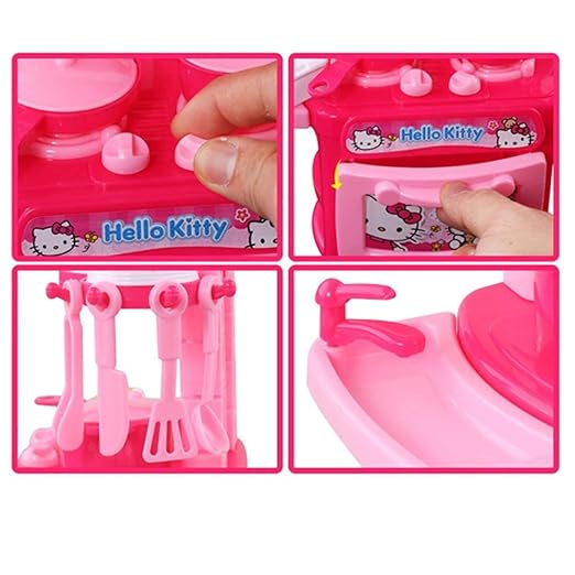 Hello Kitty Miniature Plastic Kitchen Set - 47 pieces Pretend play Set