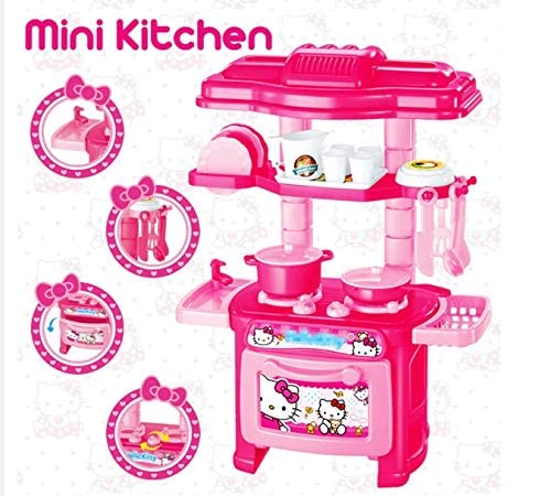 Hello Kitty Miniature Plastic Kitchen Set - 47 pieces Pretend play Set