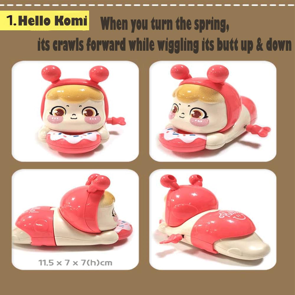 Hello Komi Toy for Kids, Crawling Kitty Action Figure Movable Toy for Donut Babies- Any 1