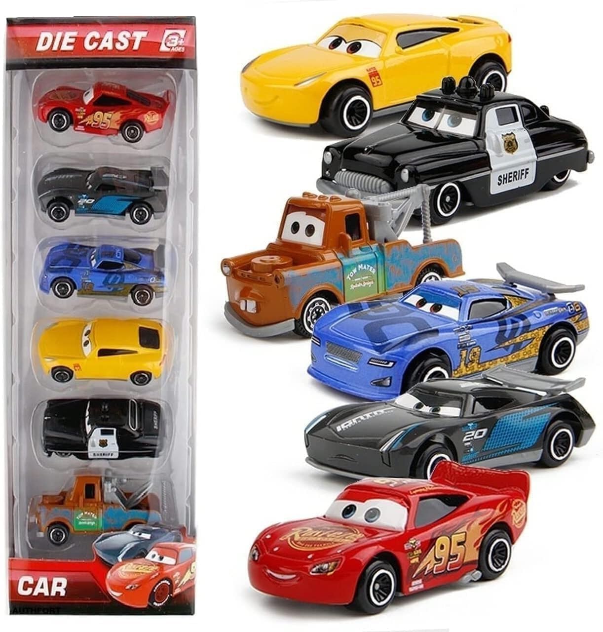 McQueen Hi-Tech Mini Metal Die Cast Car Set of-6 High Speed Unbreakable Car