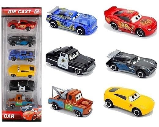 McQueen Hi-Tech Mini Metal Die Cast Car Set of-6 High Speed Unbreakable Car