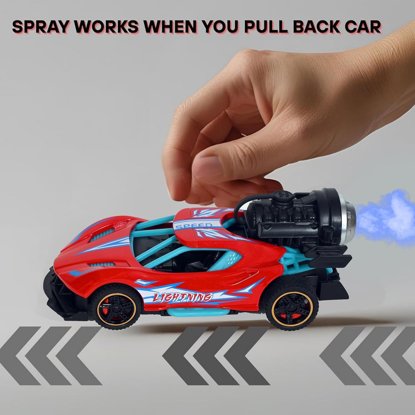High-Performance Street Racing Car Mini Metal Pull-Back Vehicle with Realistic Smoke & Light Effects Realistic Alloy Model - Any 1