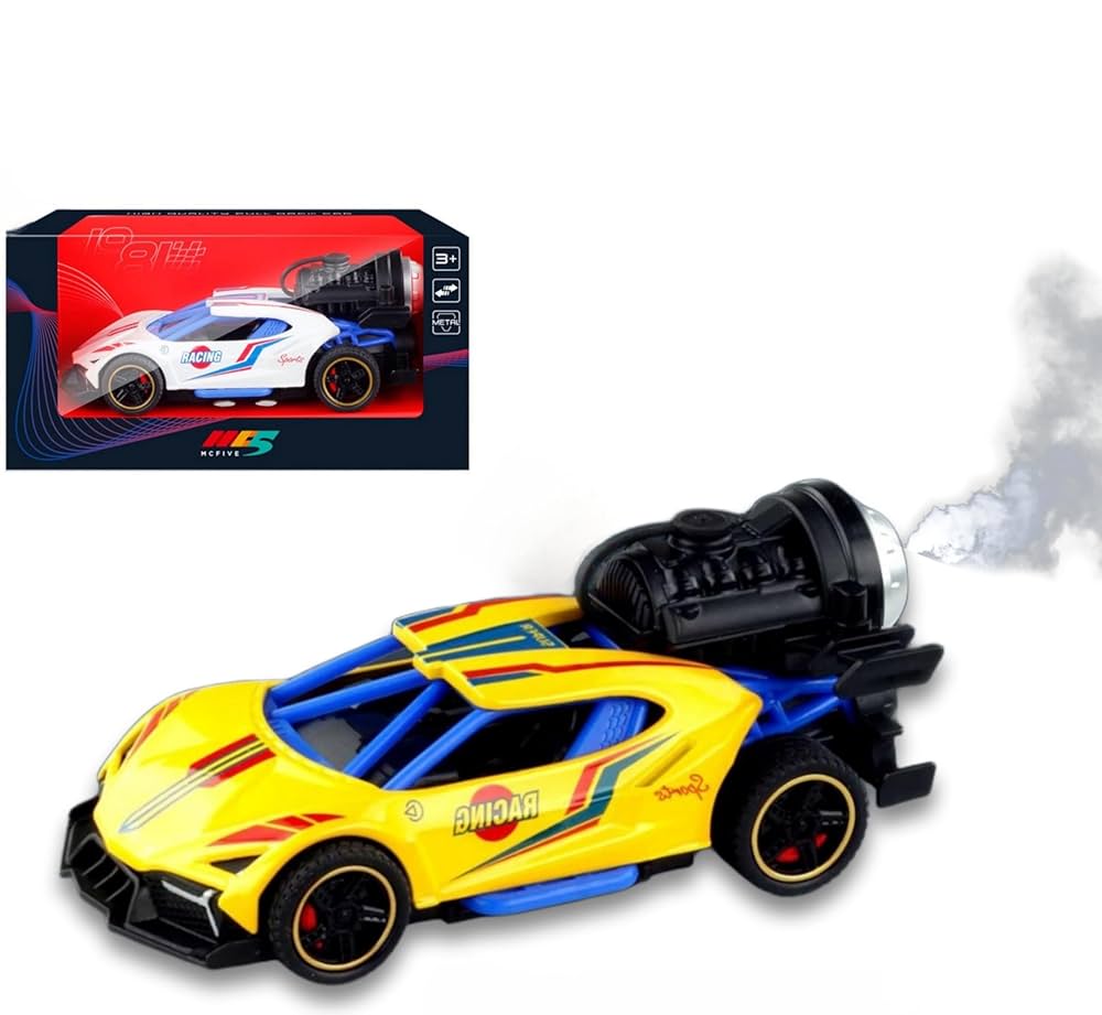 High-Performance Street Racing Car Mini Metal Pull-Back Vehicle with Realistic Smoke & Light Effects Realistic Alloy Model - Any 1