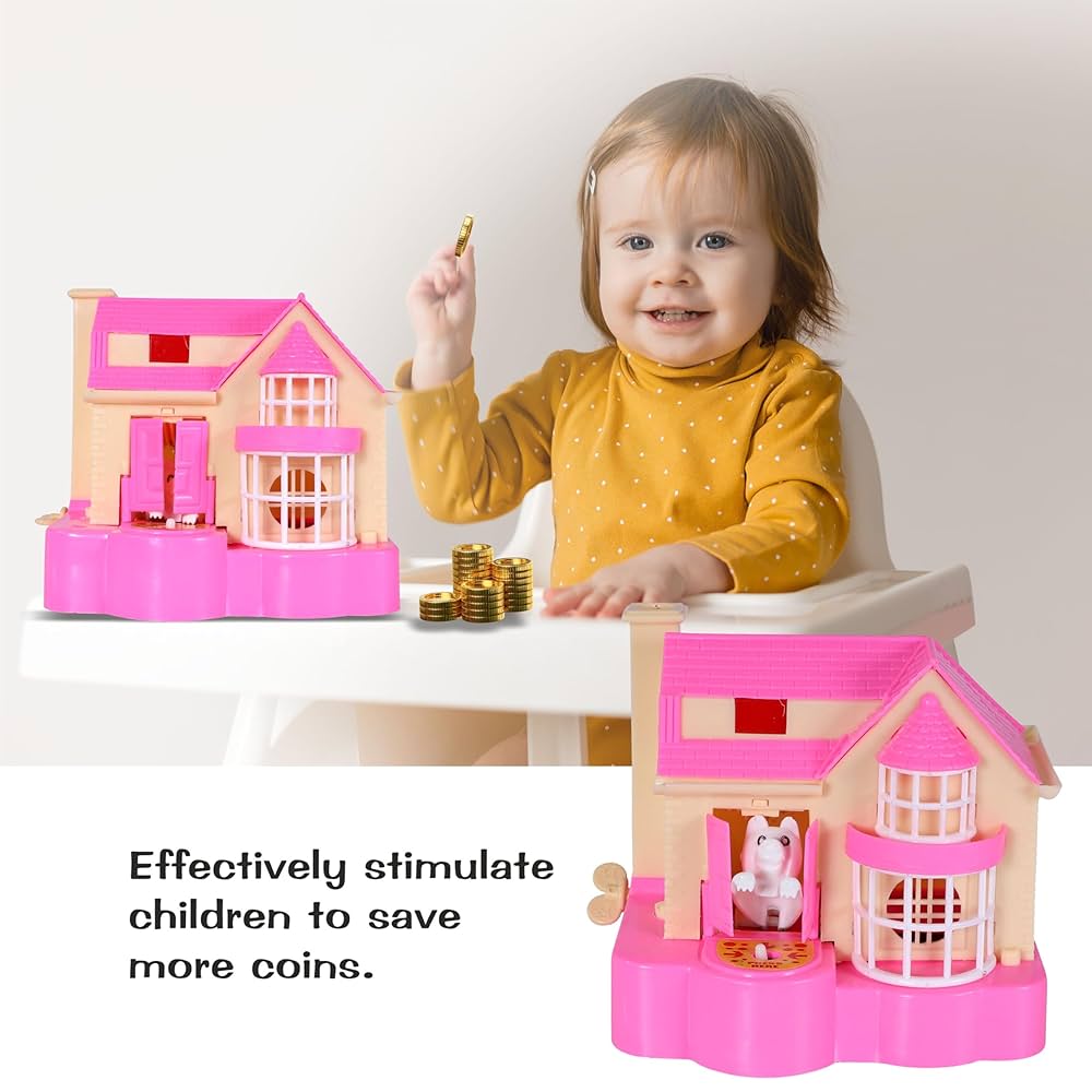 House Puppy Dog saving Bank for kids Coin Bank  (Pink)