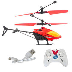 Induction Flying RC Helicopter - Remote Control with Charging Cable