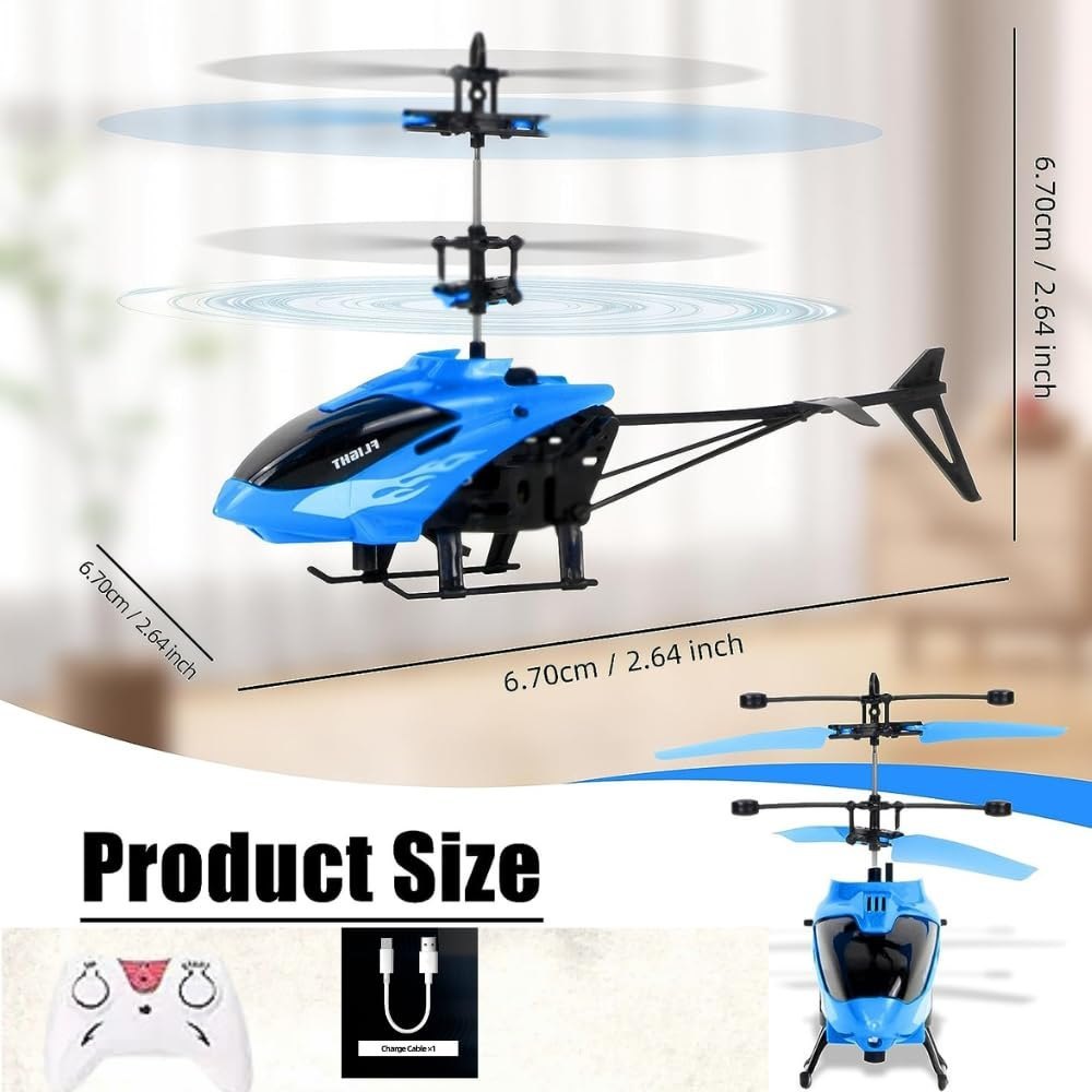 Induction Flying RC Helicopter - Remote Control with Charging Cable