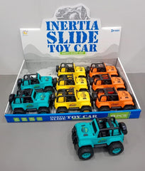 Inertia Slide Toy Car - Friction Powered Jeep 1 Piece