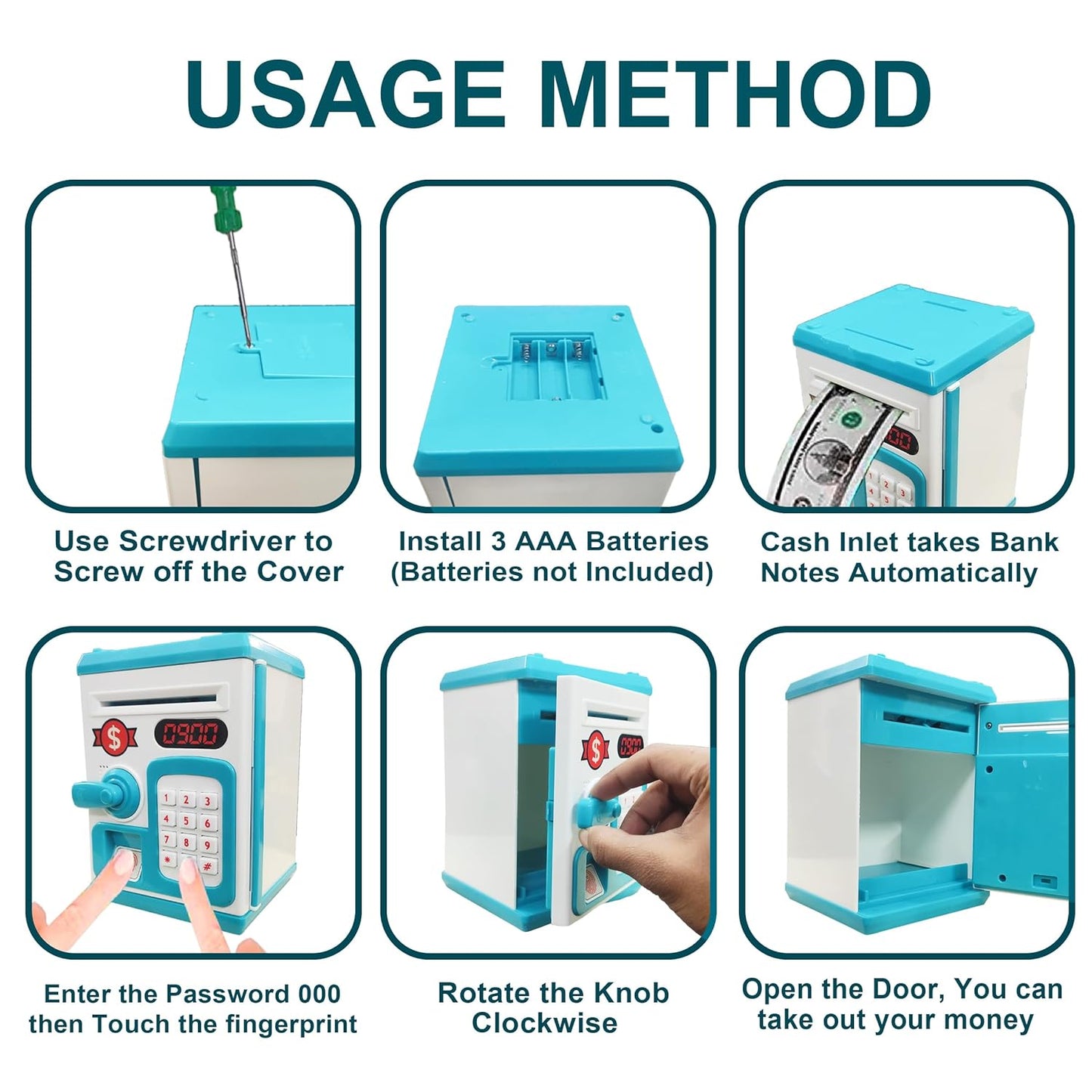 ATM Bank Safe with Number Password and Touch Sensor