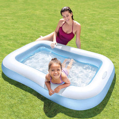 Intex Inflatable Rectangular swimming Pool, Multi Color - 5.45 ft × 3.28 ft × 0.92 ft