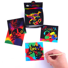 Mini Size  Black Magic Scratch Cards - 5 Cards with Stick