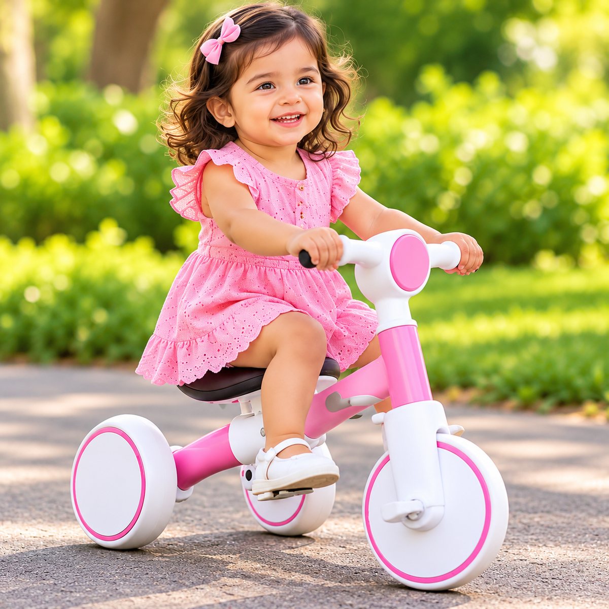 Premium Turbo Trek 3 IN 1 Kids Pedal Tricycle With LED Light & Music(Random colors)