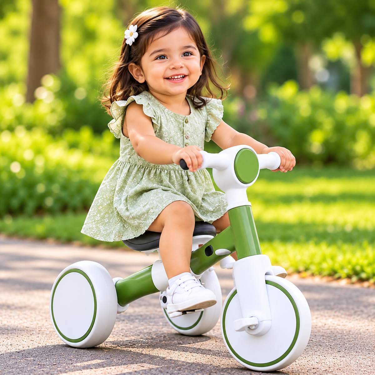 Premium Turbo Trek 3 IN 1 Kids Pedal Tricycle With LED Light & Music(Random colors)
