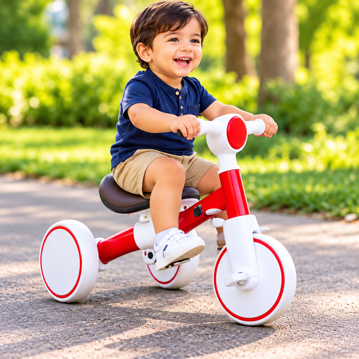 Premium Turbo Trek 3 IN 1 Kids Pedal Tricycle With LED Light & Music(Random colors)
