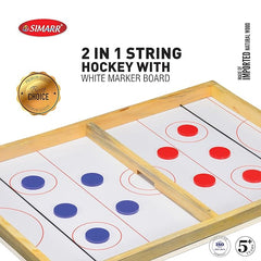 Jumbo size 3 in 1 String Hockey Table Board with Ludo and Snakes Ladders Game