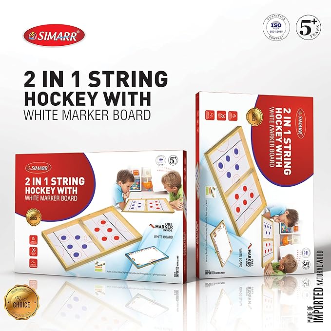 Jumbo size 3 in 1 String Hockey Table Board with Ludo and Snakes Ladders Game