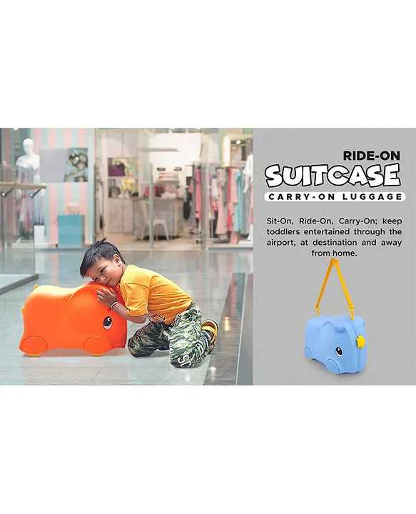 Kids Rideon Suitcase & Small Cabin Luggage Toys Storage - 18 liters Capacity- PINK