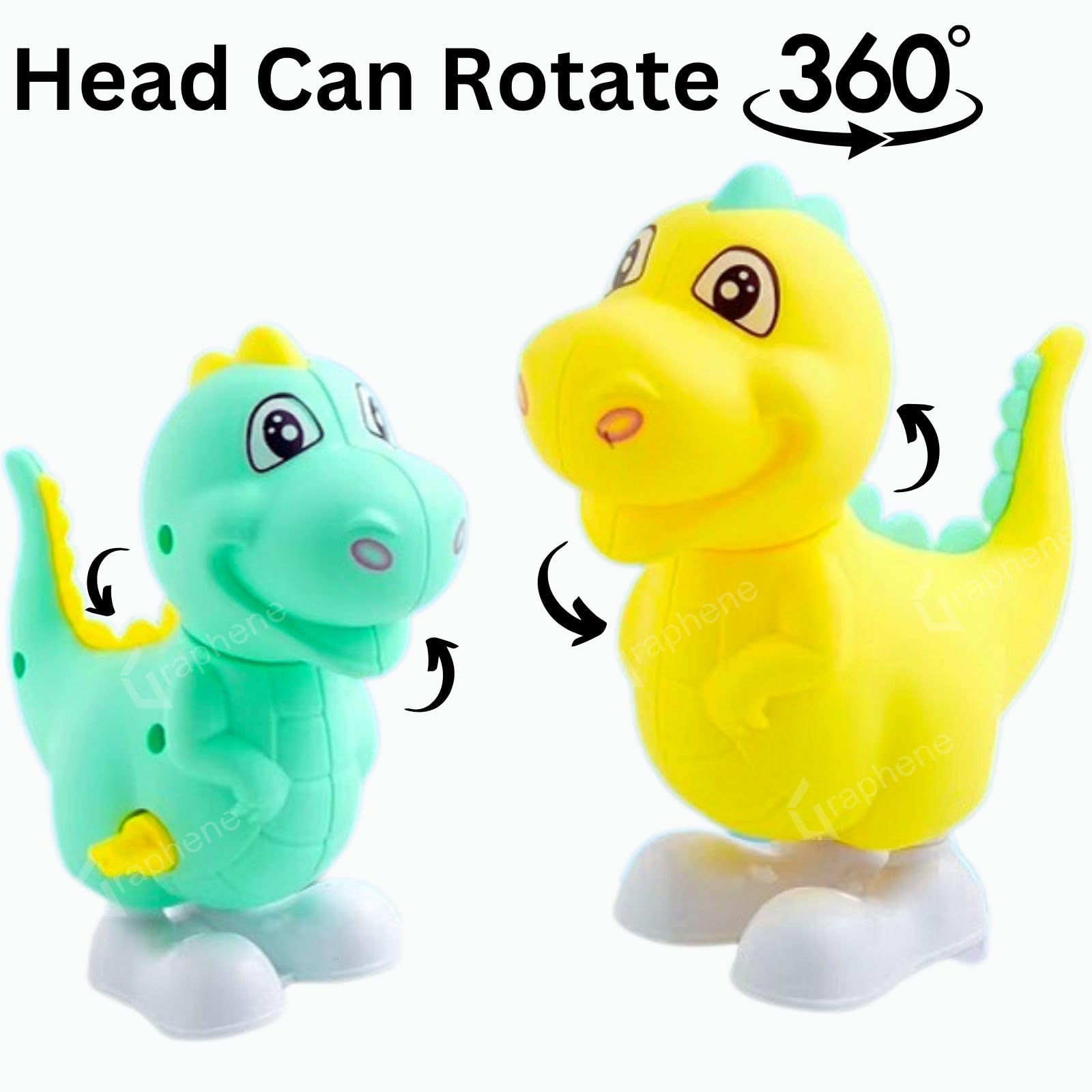 Key Operated Wind Up Toys Colourful Jumping Moving Toy - Rotating head - Dinosaur