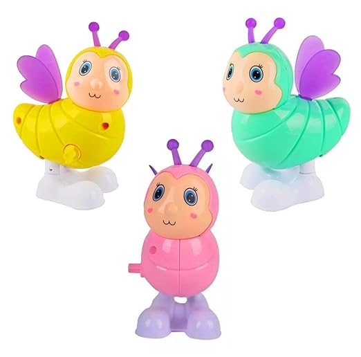 Key Operated Wind Up Toys Colourful Jumping Moving Toy - Rotating head - Honey Bee