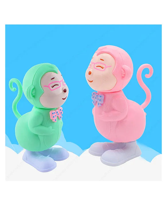 Key Operated Wind Up Toys Colourful Jumping Moving Toy - Rotating head - Monkey