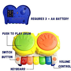Keyboard Piano Drum with Flashing Lights & Music | Melodies Animal Sounds for Kids