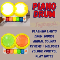 Keyboard Piano Drum with Flashing Lights & Music | Melodies Animal Sounds for Kids