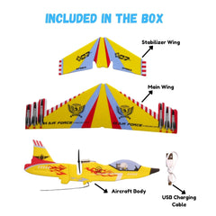 Kid's Hand Throw Power Motor Glider Flying Plane Foam Airplane Toy USB Charging, LED Light - Lightweight