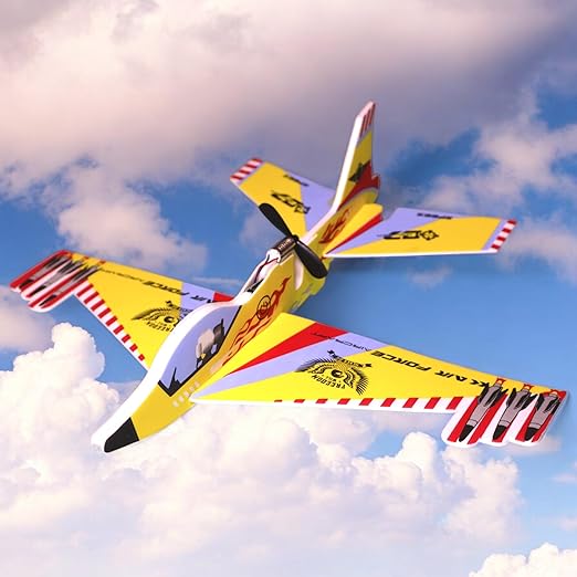 Kid's Hand Throw Power Motor Glider Flying Plane Foam Airplane Toy USB Charging, LED Light - Lightweight