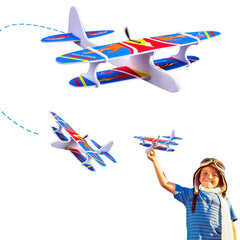 Kid's Hand Throw Power Motor Glider Flying Plane Foam Airplane Toy USB Charging, LED Light - Lightweight