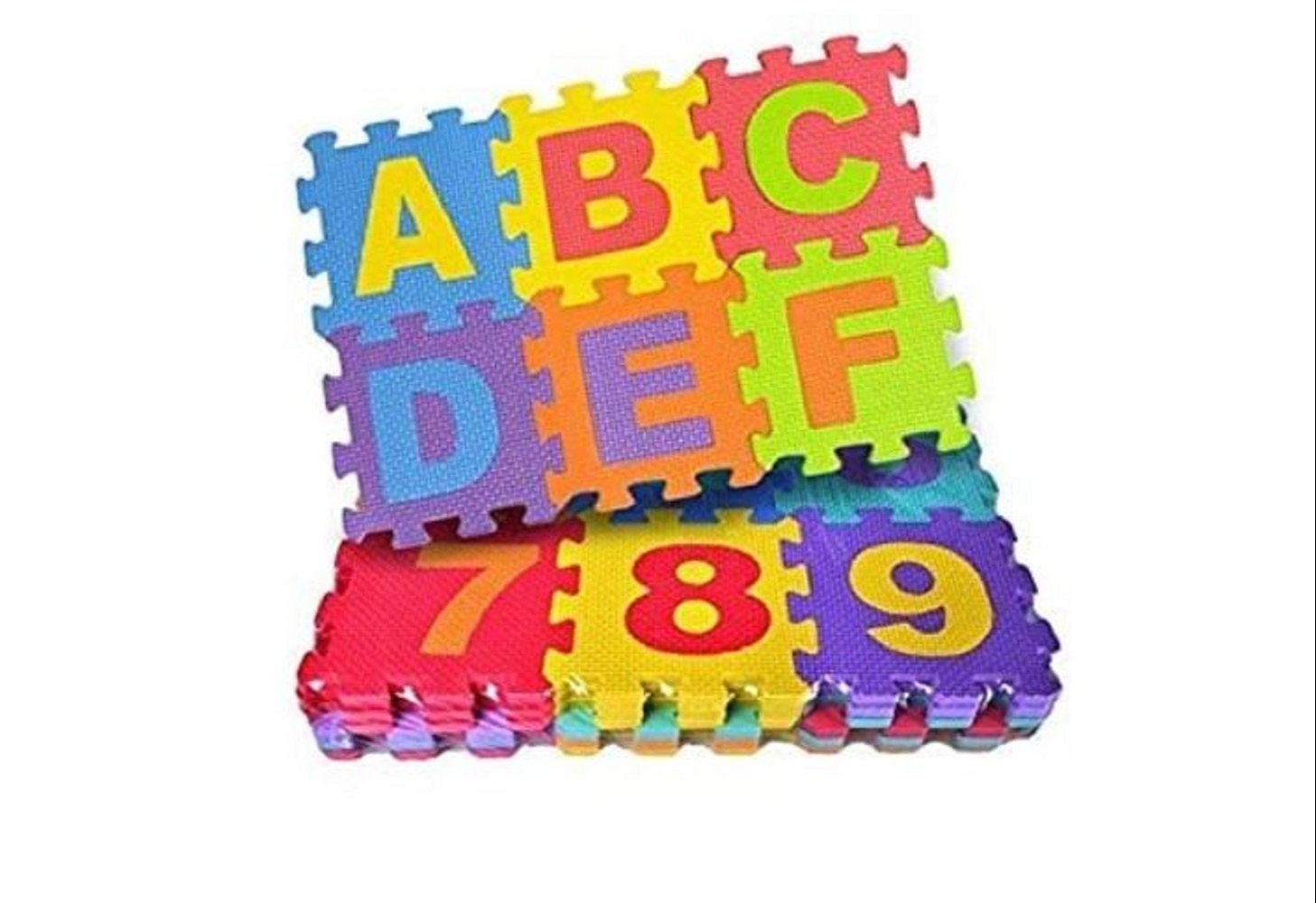 Medium - Kids Alphanumeric EVA MAT Puzzle - Pack of 36 Pieces Multicolor 10*10cm per tile