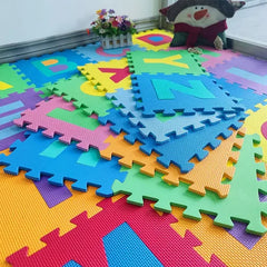 Large - Kids Alphanumeric EVA MAT Puzzle - Pack of 36 Pieces Multicolor 15*15cm per tile