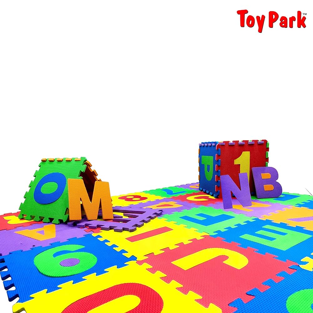 Large - Kids Alphanumeric EVA MAT Puzzle - Pack of 36 Pieces Multicolor 15*15cm per tile