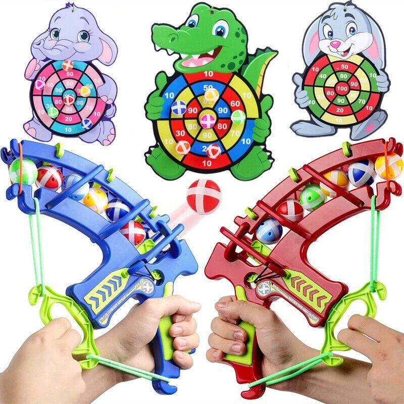 Kids Bow and Dart Board Toys with 8 Sticky Balls Indoor & Outdoor Toy Set - Random Animal