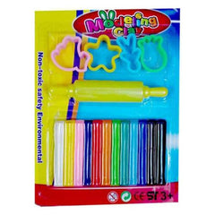 Kids Clay Moulding Kit - 12 color Clay with 3 Moulds
